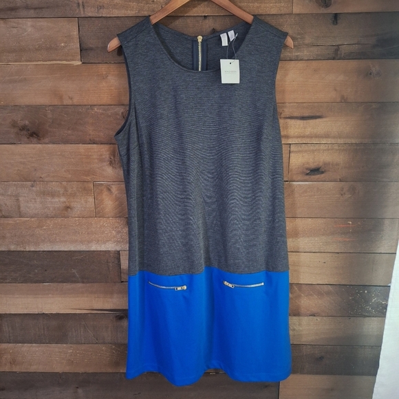 Madison Sleeveless Colorblock Sheath Dress SZ Large. NWT - Picture 1 of 7
